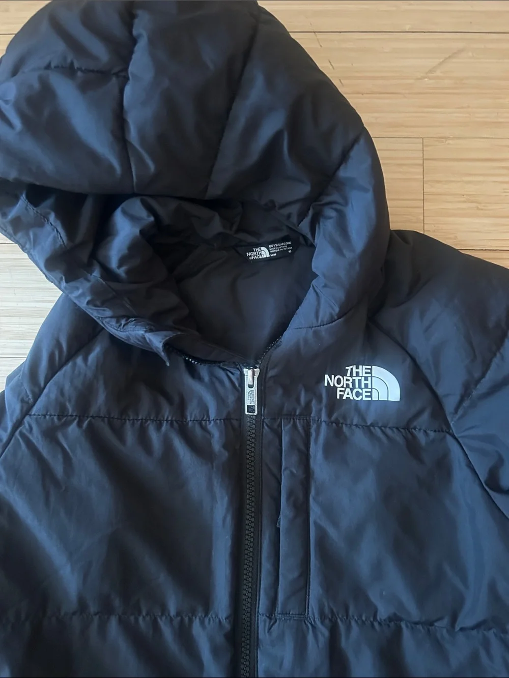 The North Face Black Down Hooded Jacket Boys' Size Medium
